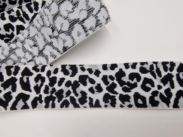 Gummiband Leo 40 mm weiss-grau